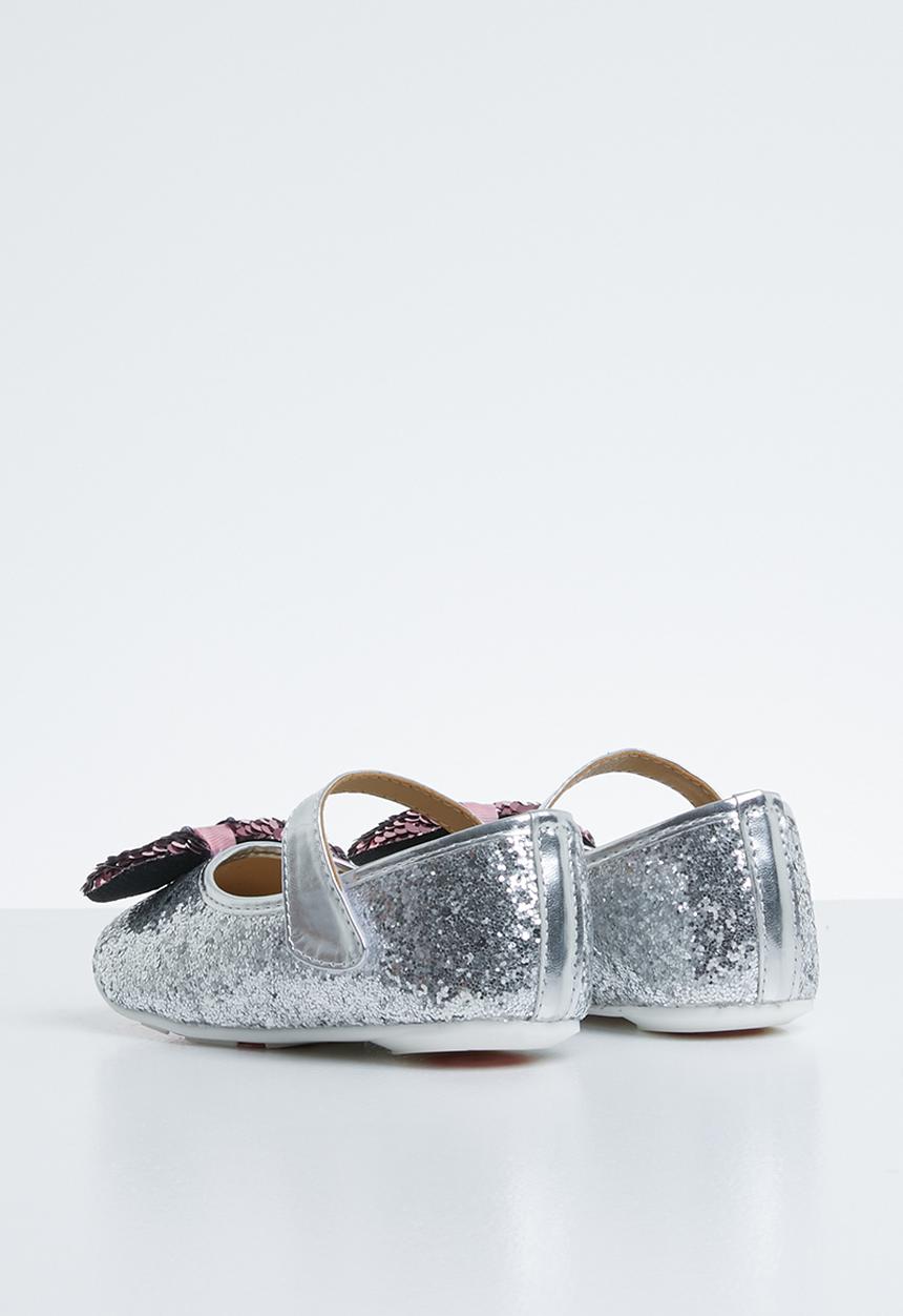 Pop Candy - Bow glitter pump - silver