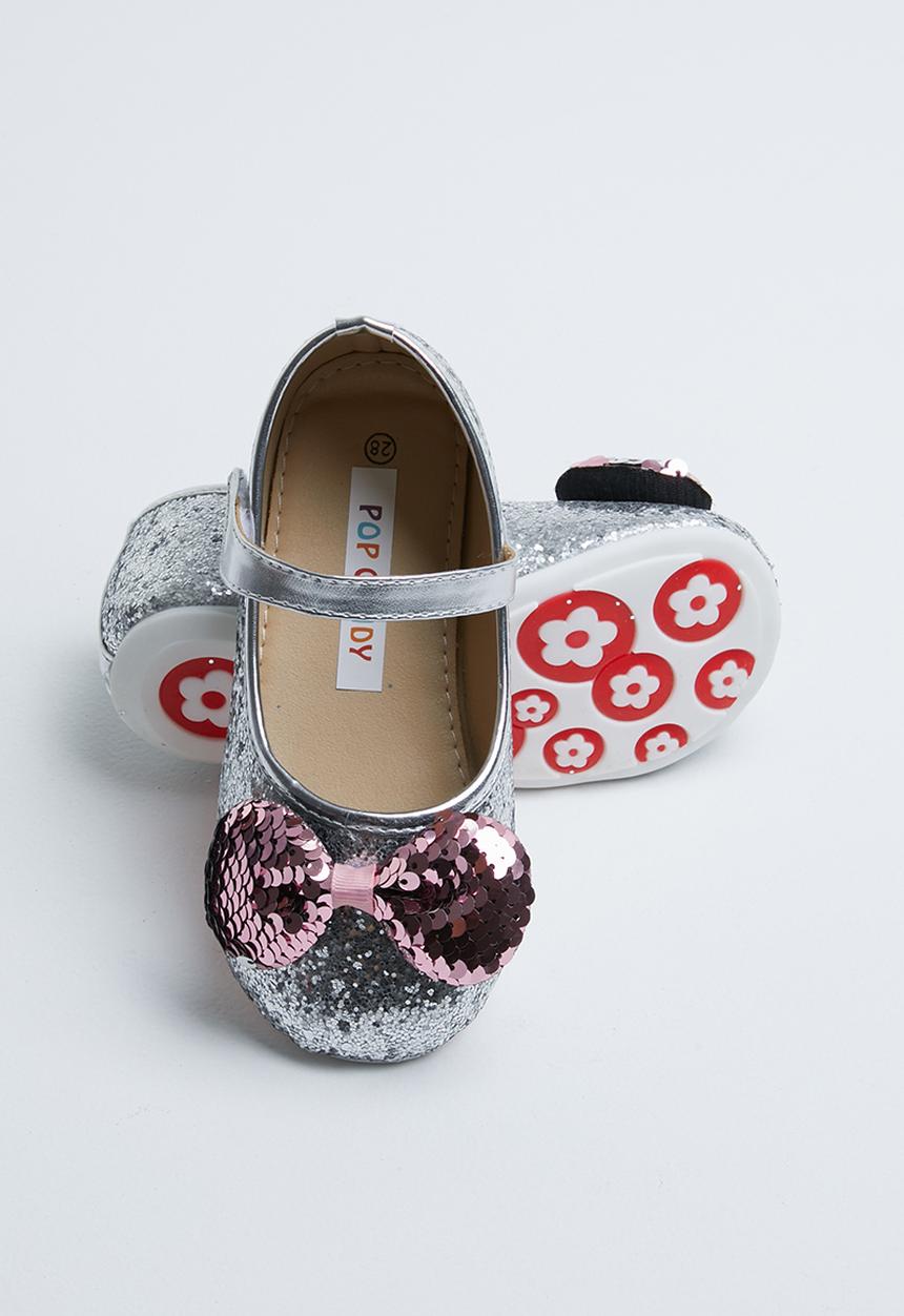 Pop Candy - Bow glitter pump - silver