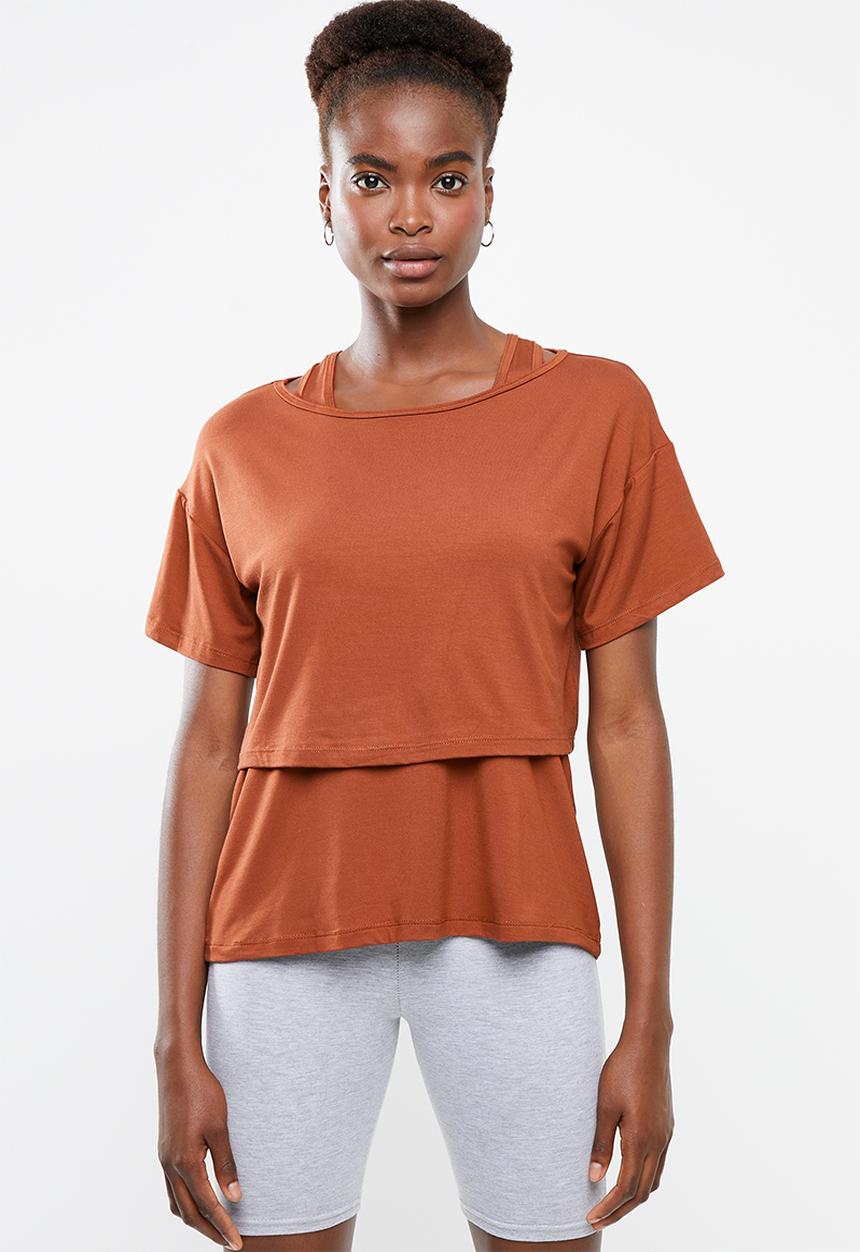 Superbalist - Boxy T with vest - rust
