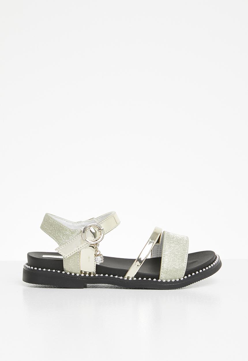 Pop Candy - Metallic crossover sandals - gold