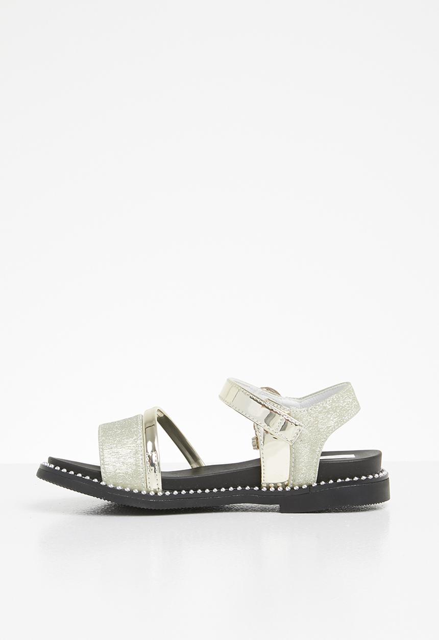 Pop Candy - Metallic crossover sandals - gold