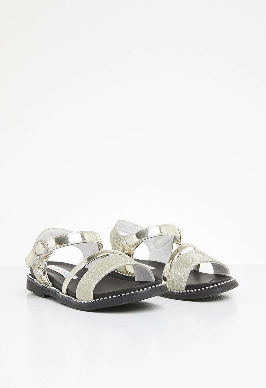 Pop Candy - Metallic crossover sandals - gold