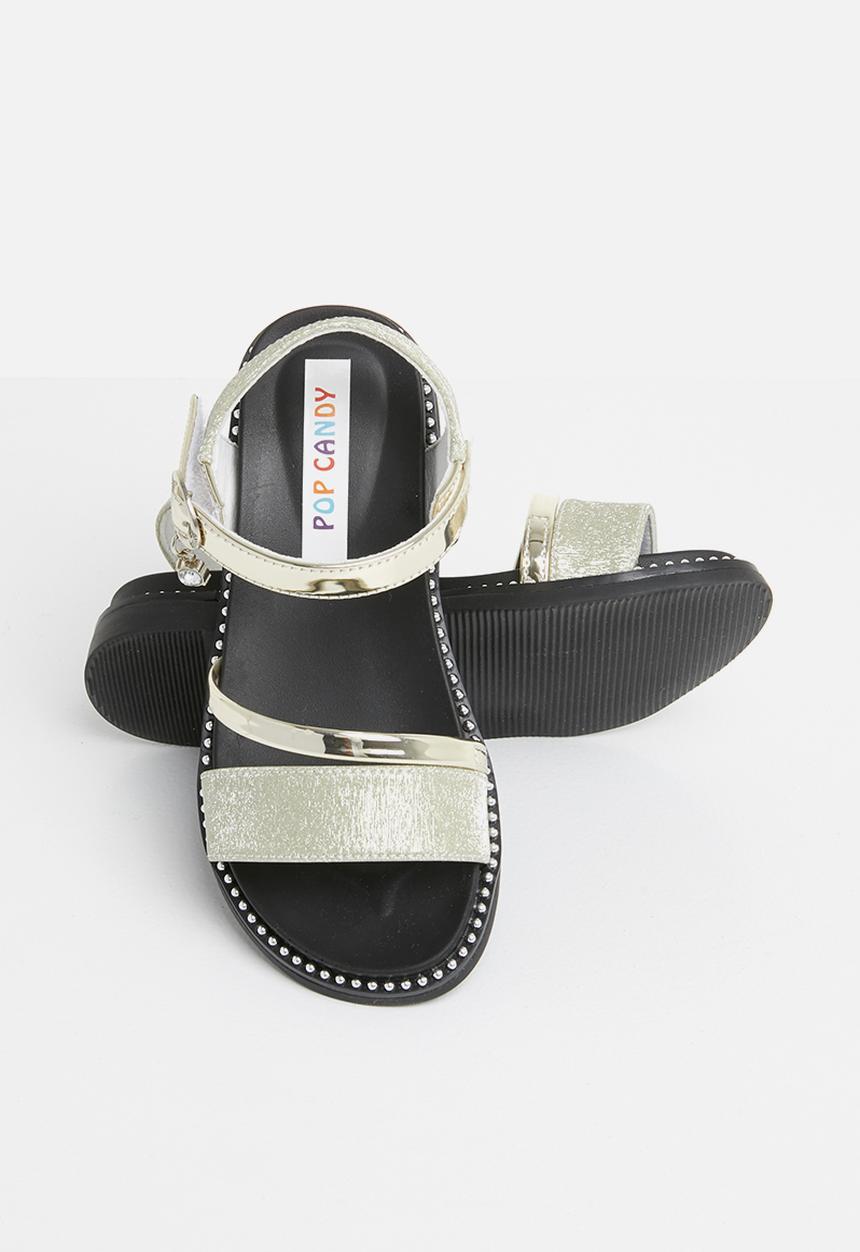 Pop Candy - Metallic crossover sandals - gold