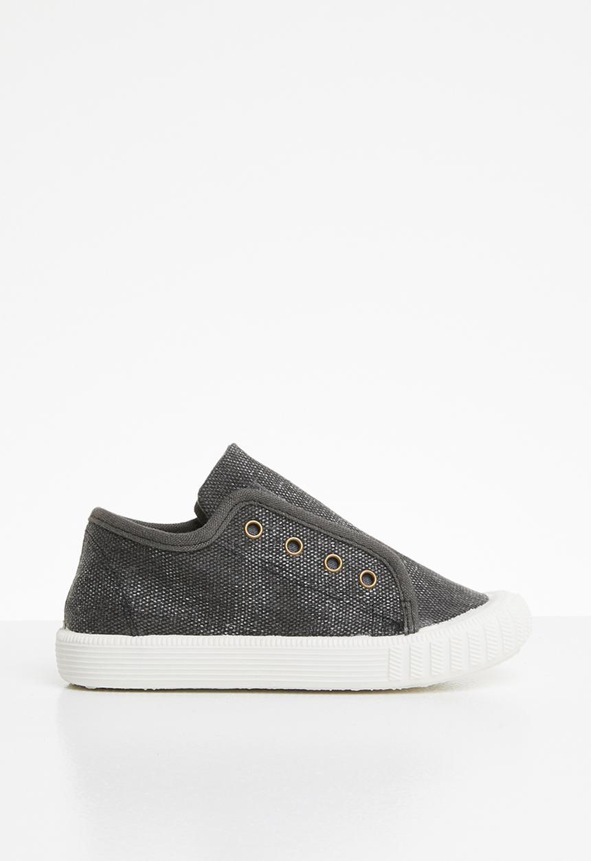 Pop Candy - Kids canvas slip on - black