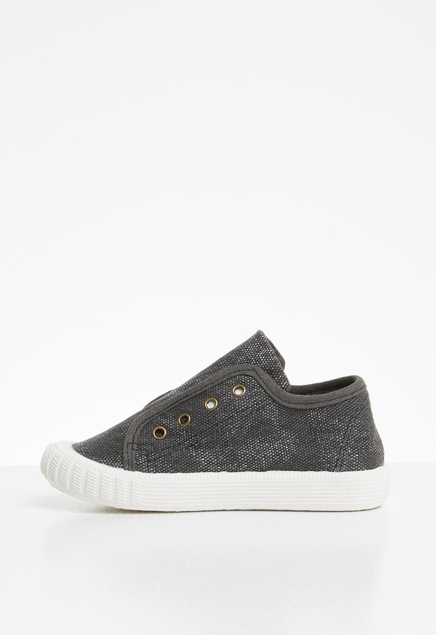 Pop Candy - Kids canvas slip on - black