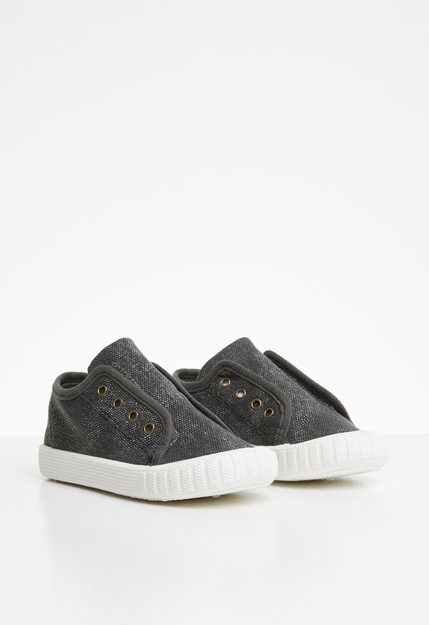 Pop Candy - Kids canvas slip on - black
