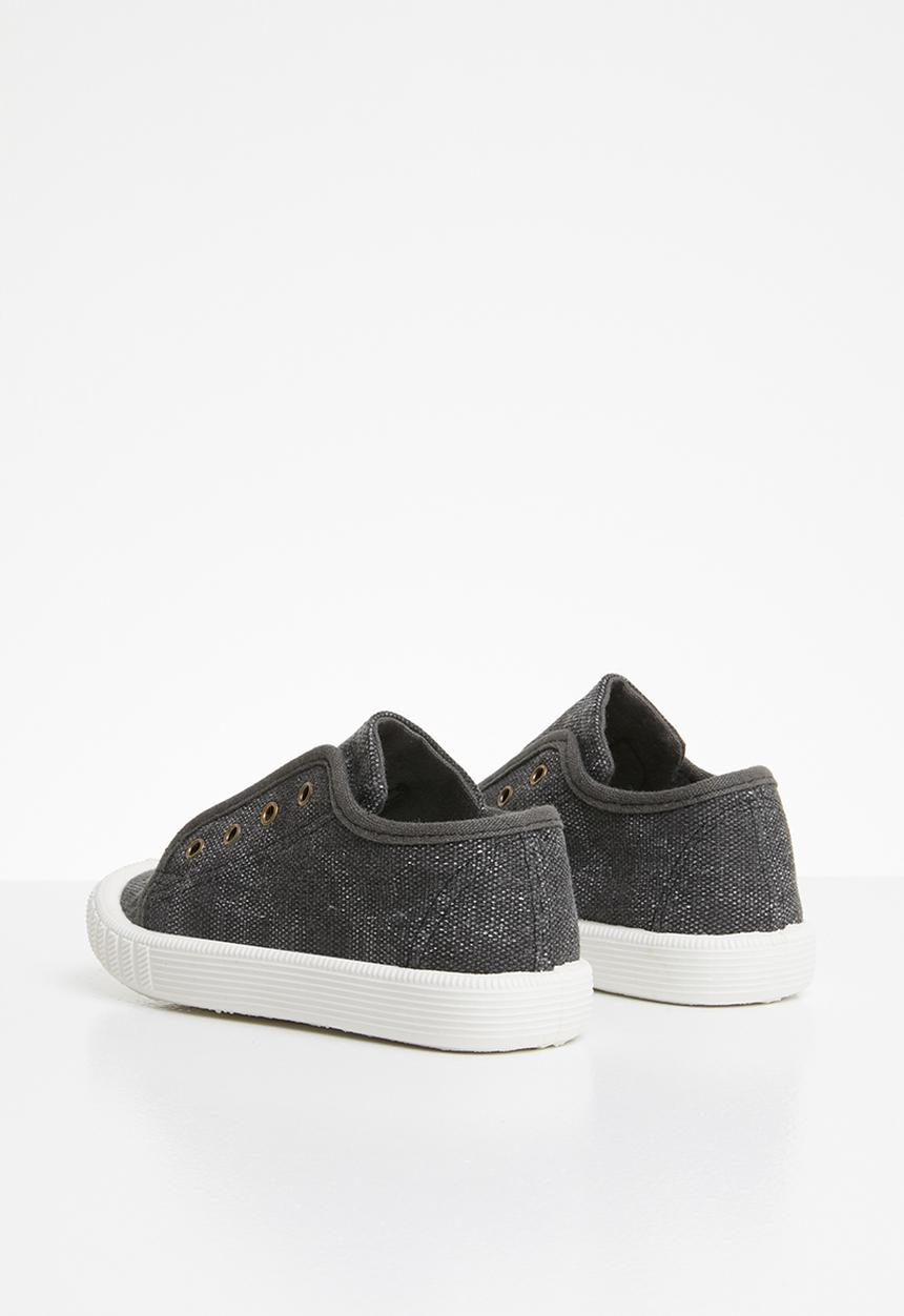 Pop Candy - Kids canvas slip on - black
