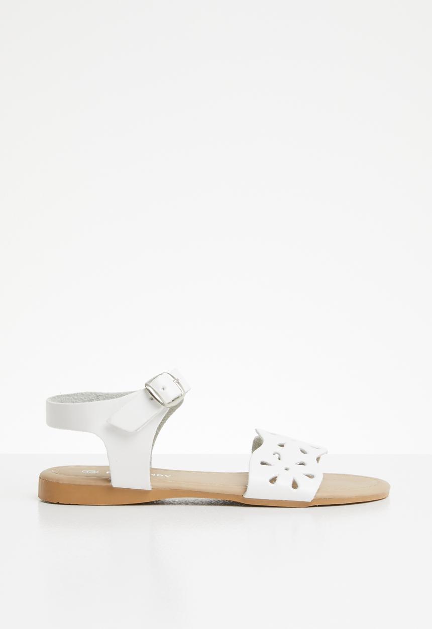 Pop Candy - Buckle detail sandal - white