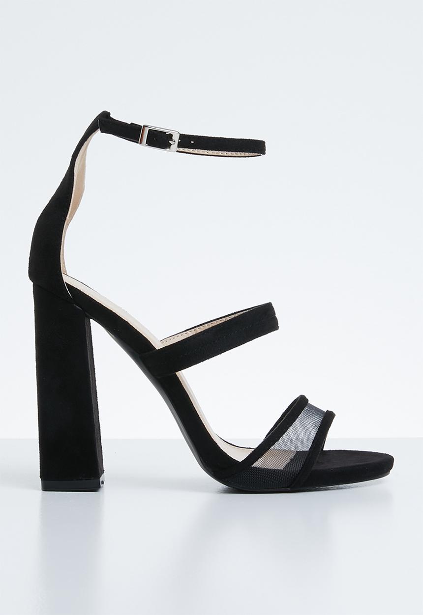 Public Desire - Vino square toe barely there heel - black