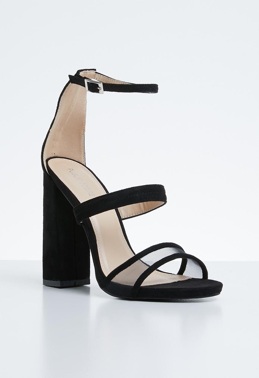 Public Desire - Vino square toe barely there heel - black