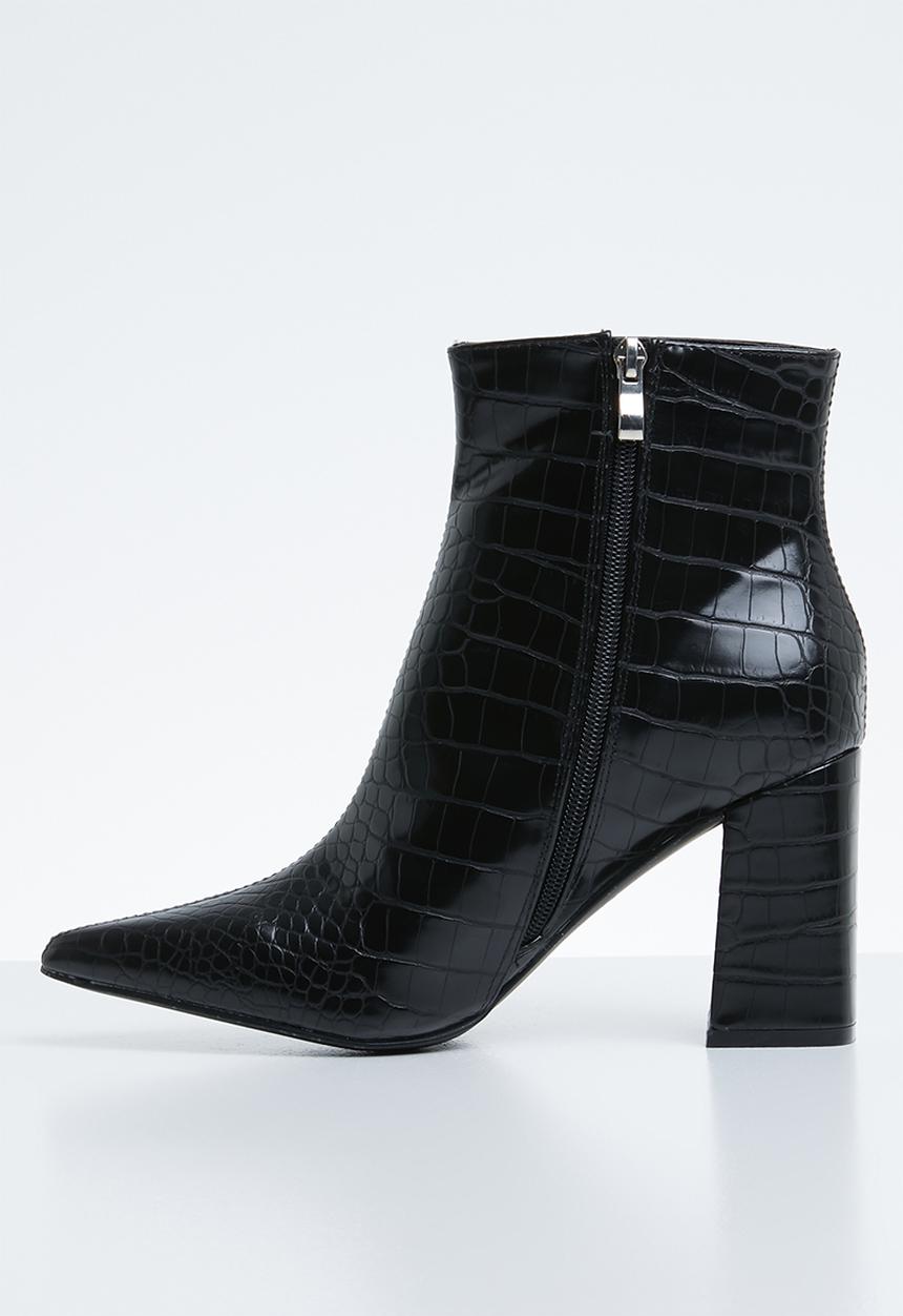 Public Desire - Empire pointed toe ankle boot - black