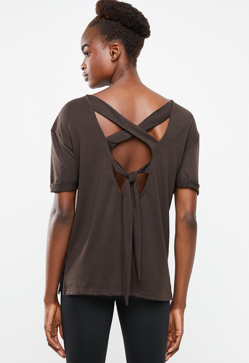Superbalist - Cross back T-shirt - brown