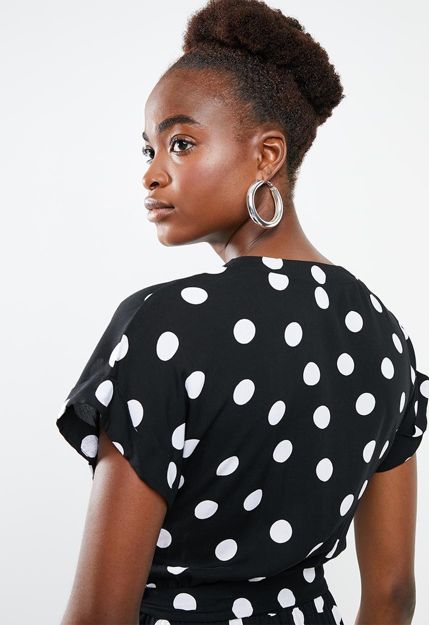 New Look - Maisy spot peggy jumpsuit - black