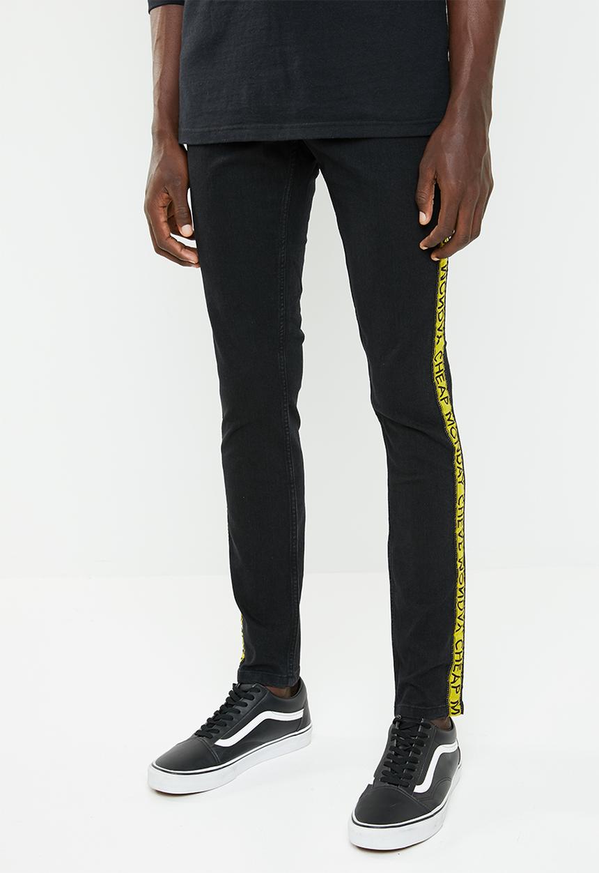 Cheap Monday - Tight fit tape jeans - black