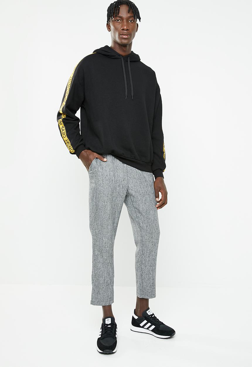 Cheap Monday - Goal logo side taped hoodie - black
