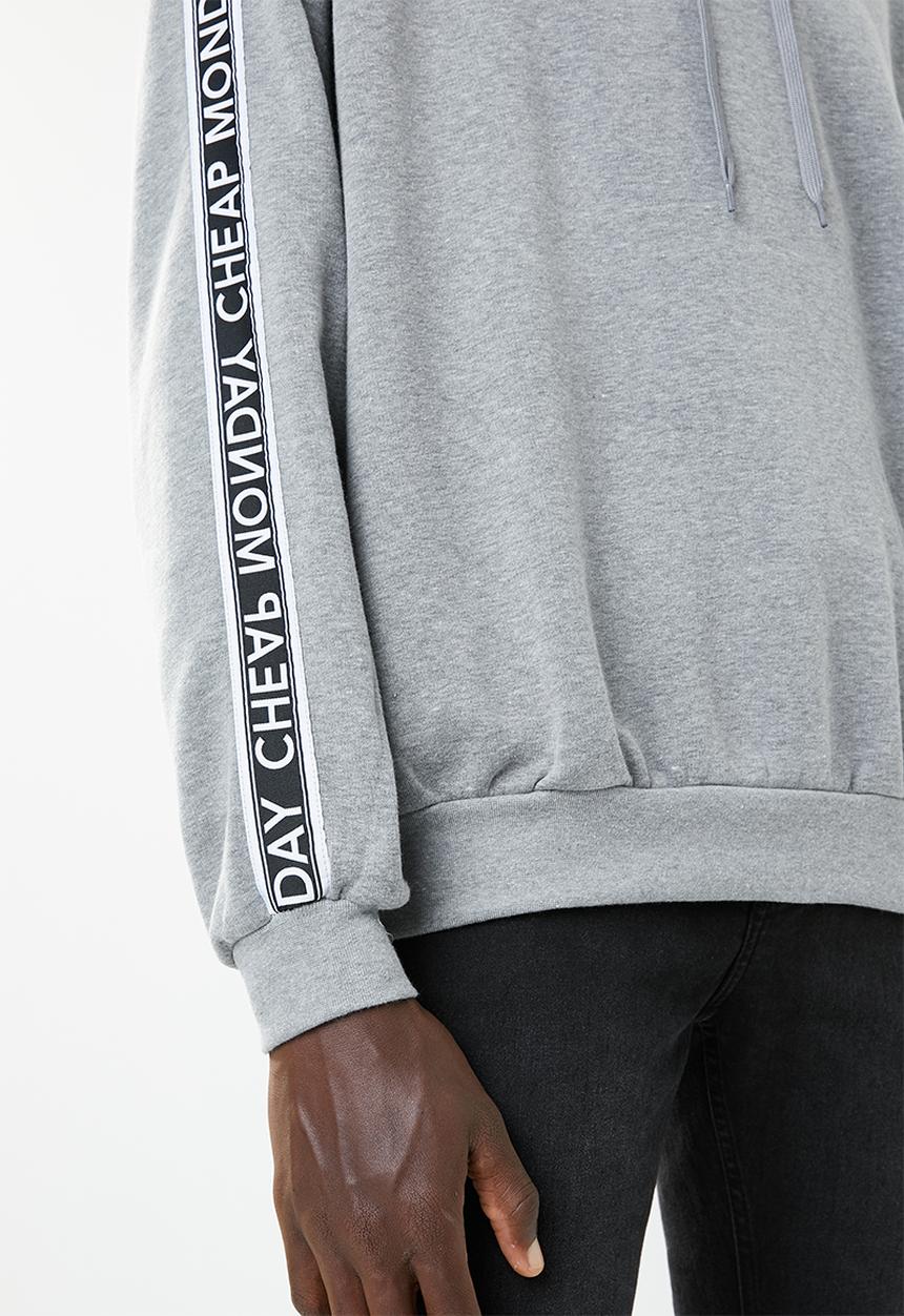 Cheap Monday - Goal logo side taped hoodie - grey