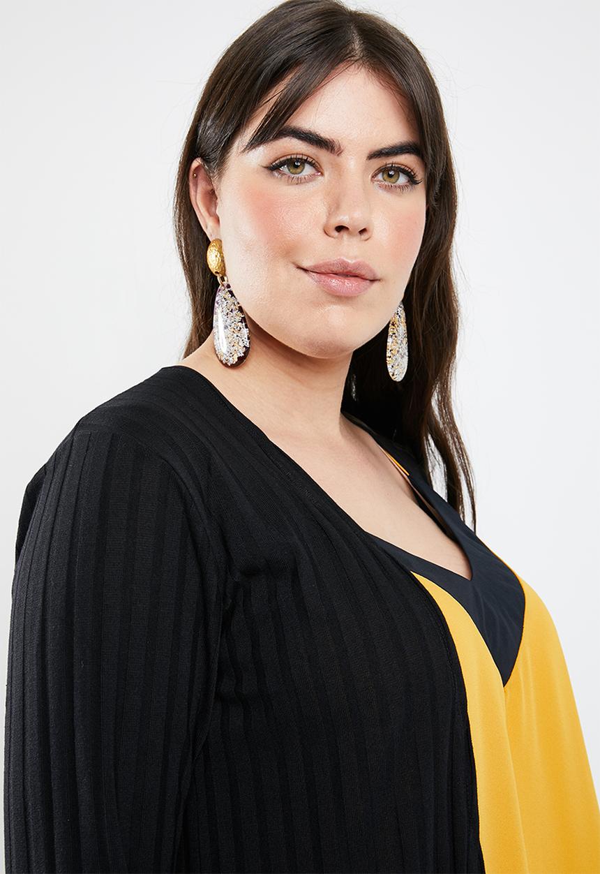 Missguided - Curve rib longline cardigan - black 