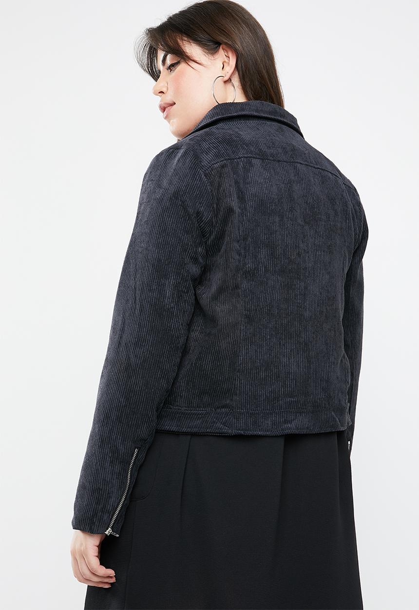 Missguided - Curve cord aviator jacket - black