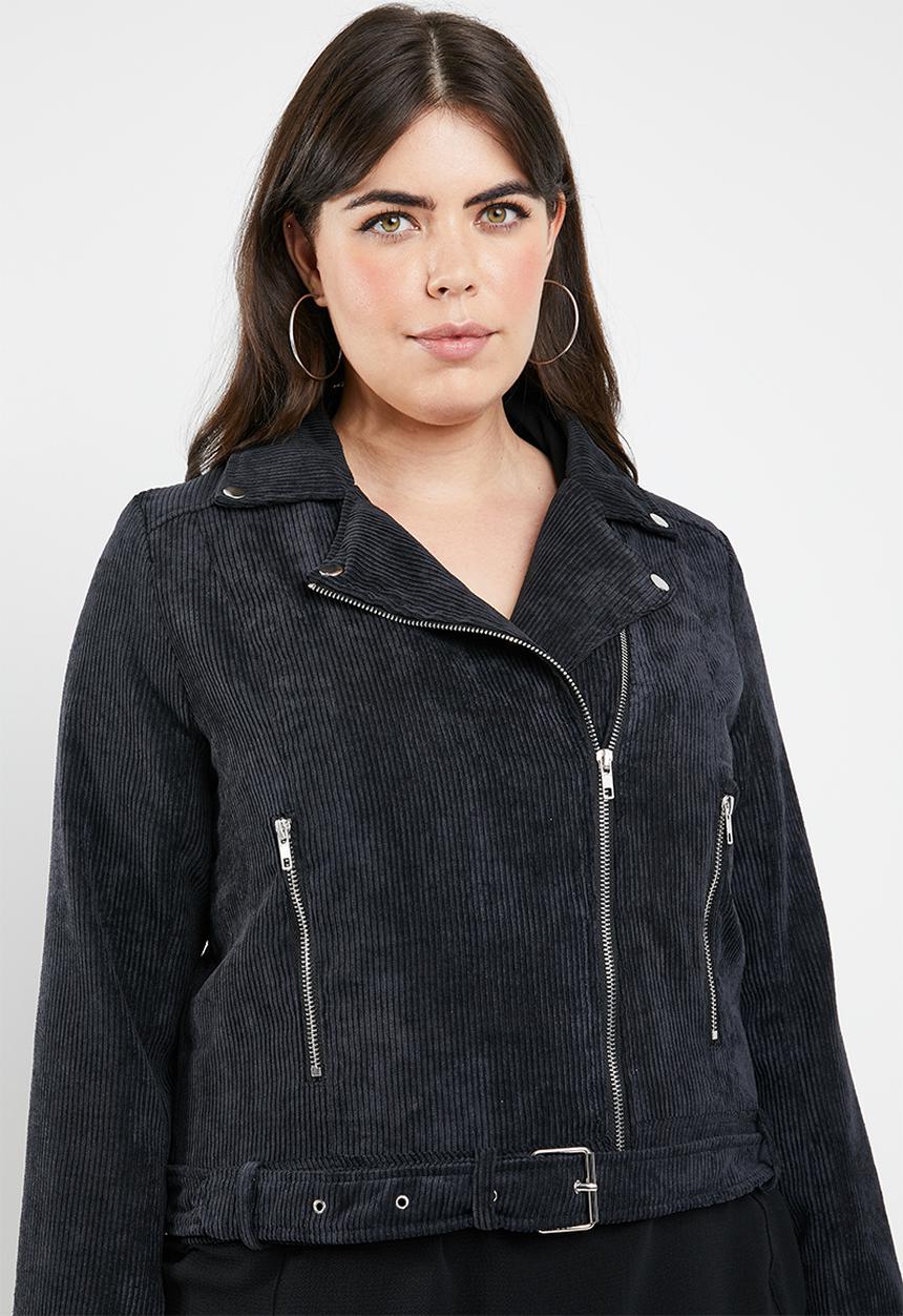 Missguided - Curve cord aviator jacket - black