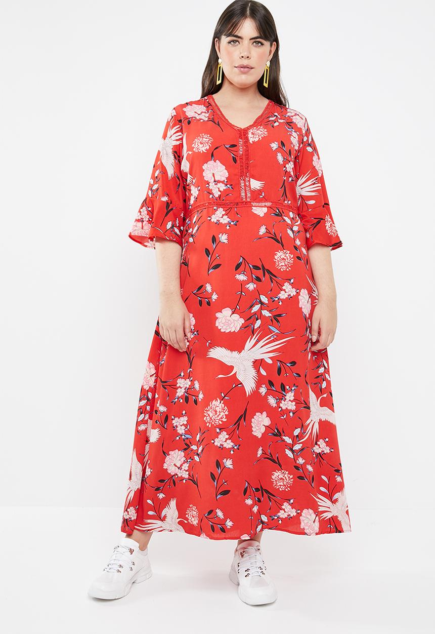STYLE REPUBLIC PLUS - Ladder lace pebble maxi dress - multi