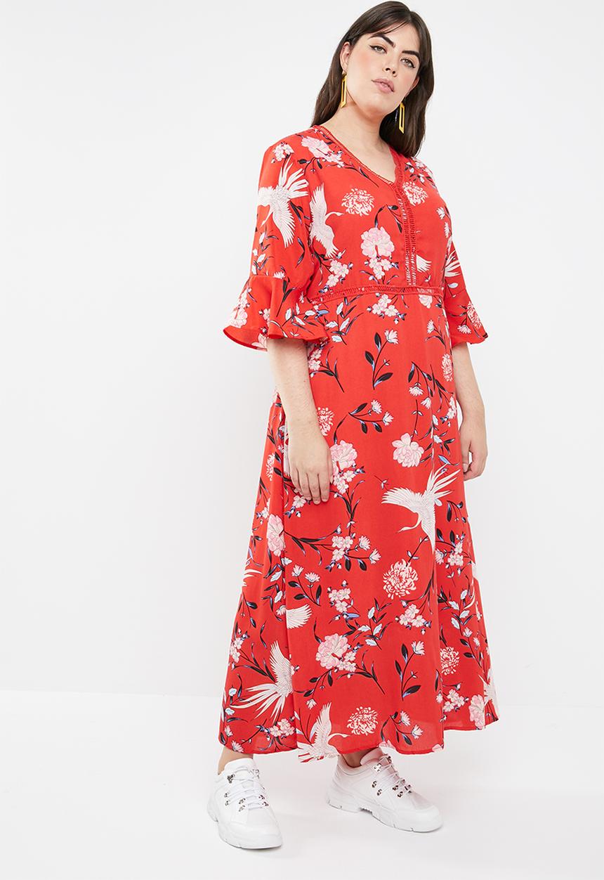 STYLE REPUBLIC PLUS - Ladder lace pebble maxi dress - multi