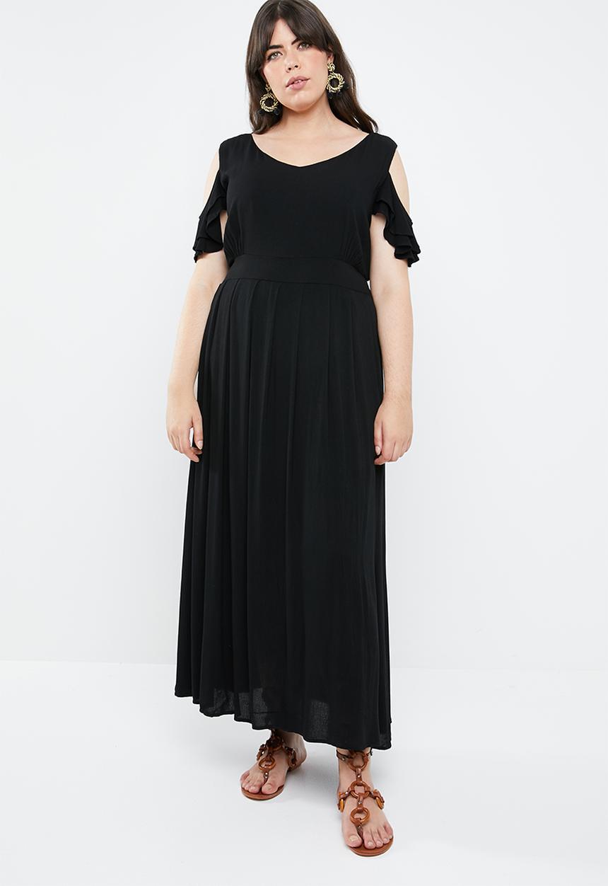 STYLE REPUBLIC PLUS - Garden cold shoulder dress - black