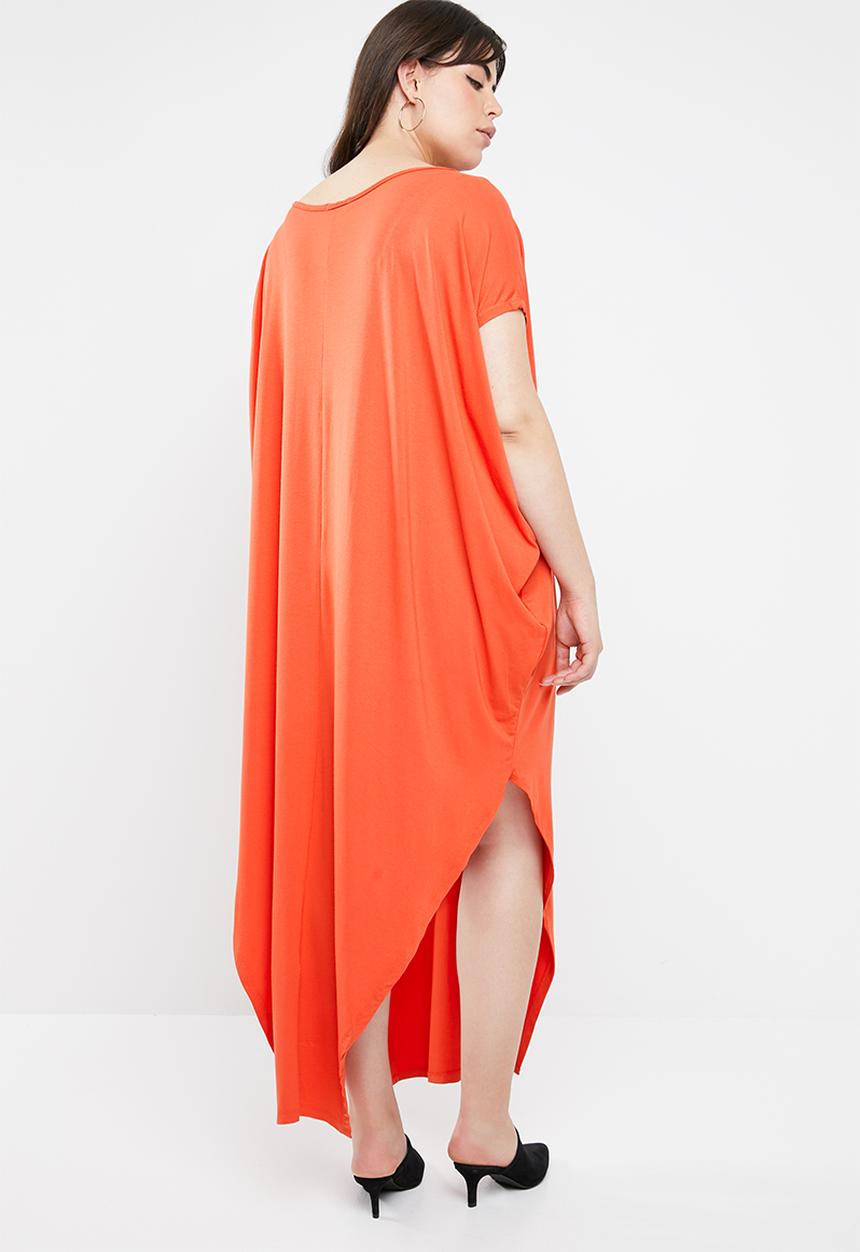 STYLE REPUBLIC PLUS - Maxi dress with side slits - orange