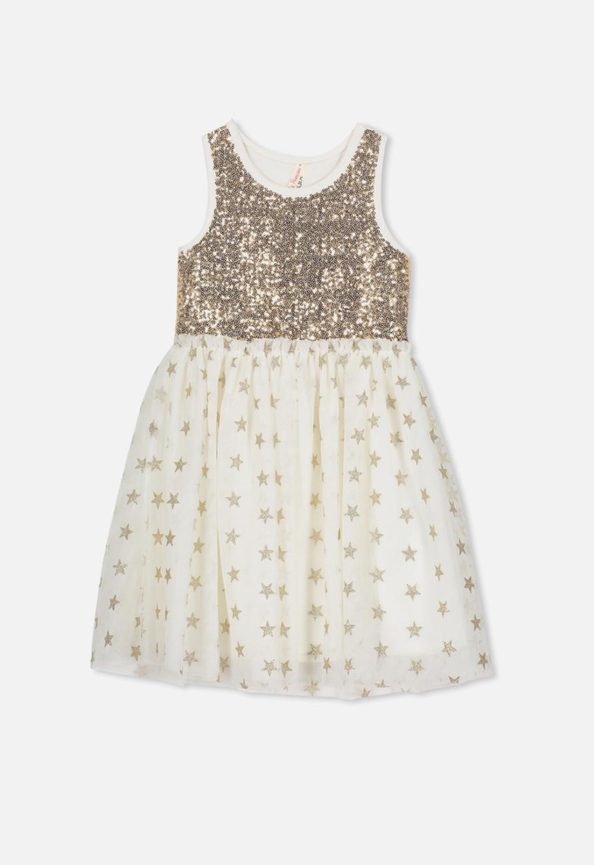 Cotton On - Iris tulle dress - gold & cream 