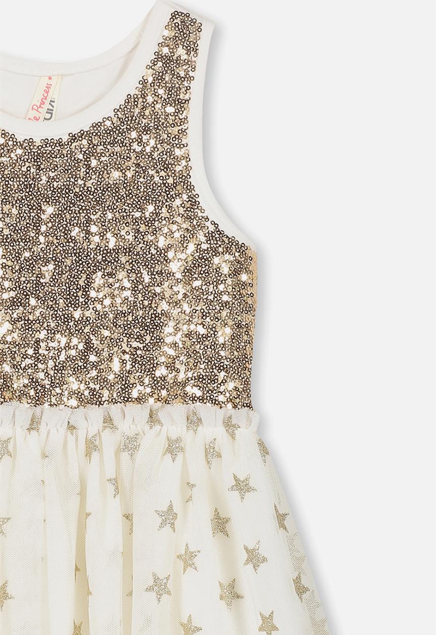 Cotton On - Iris tulle dress - gold & cream 