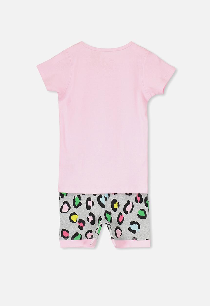 Cotton On - Chloe short sleeve girls pj set - pink