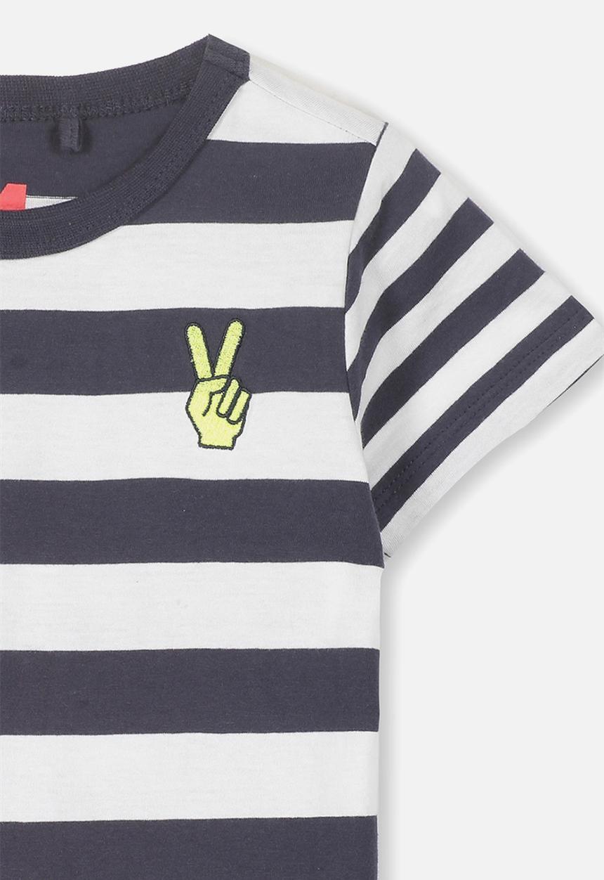 Cotton On - Max short sleeve tee - navy & white 