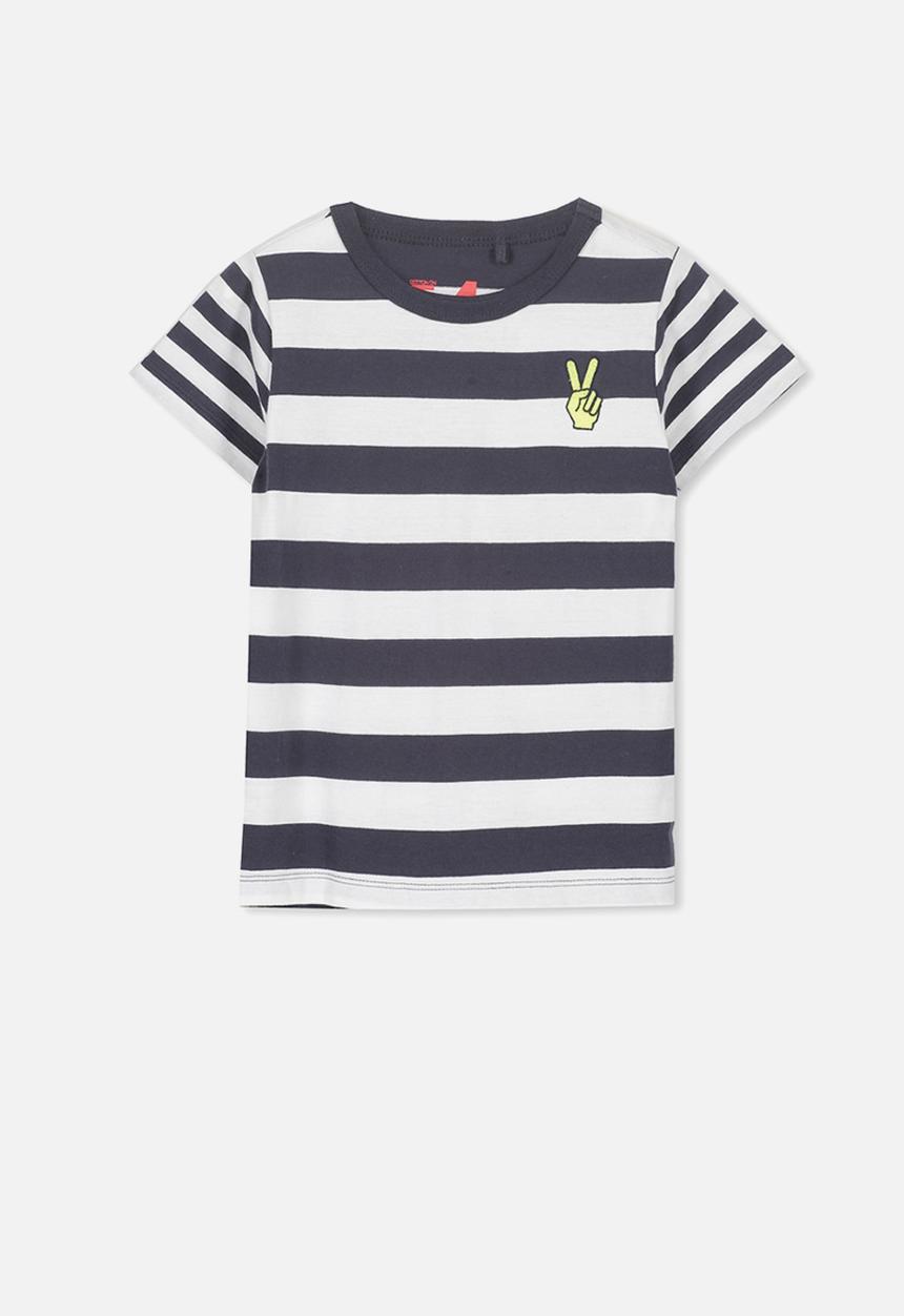 Cotton On - Max short sleeve tee - navy & white 