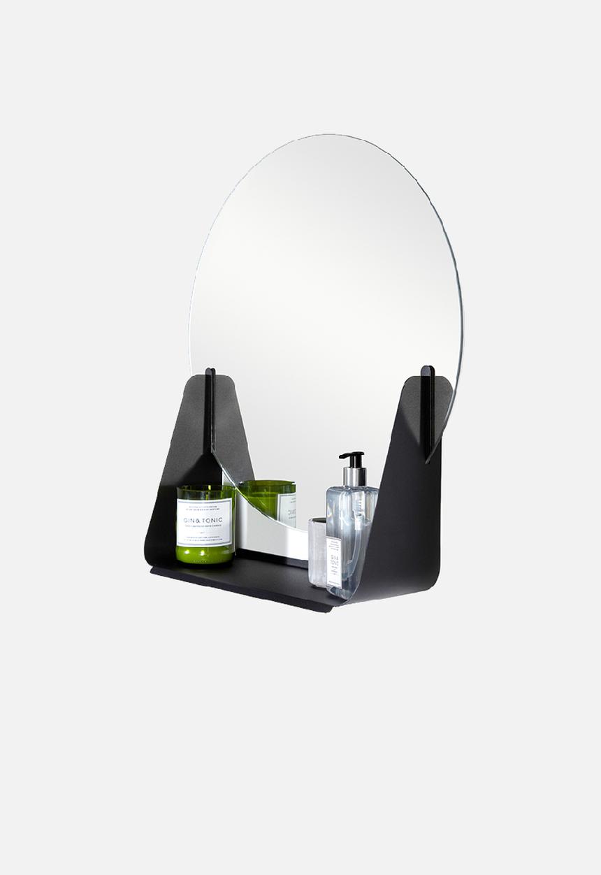 Smart Shelf - Sleek mirror shelf - black