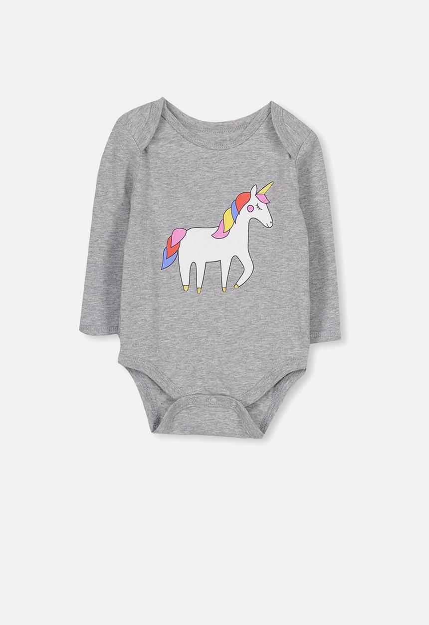 Cotton On - Mini long sleeve bubby - grey 