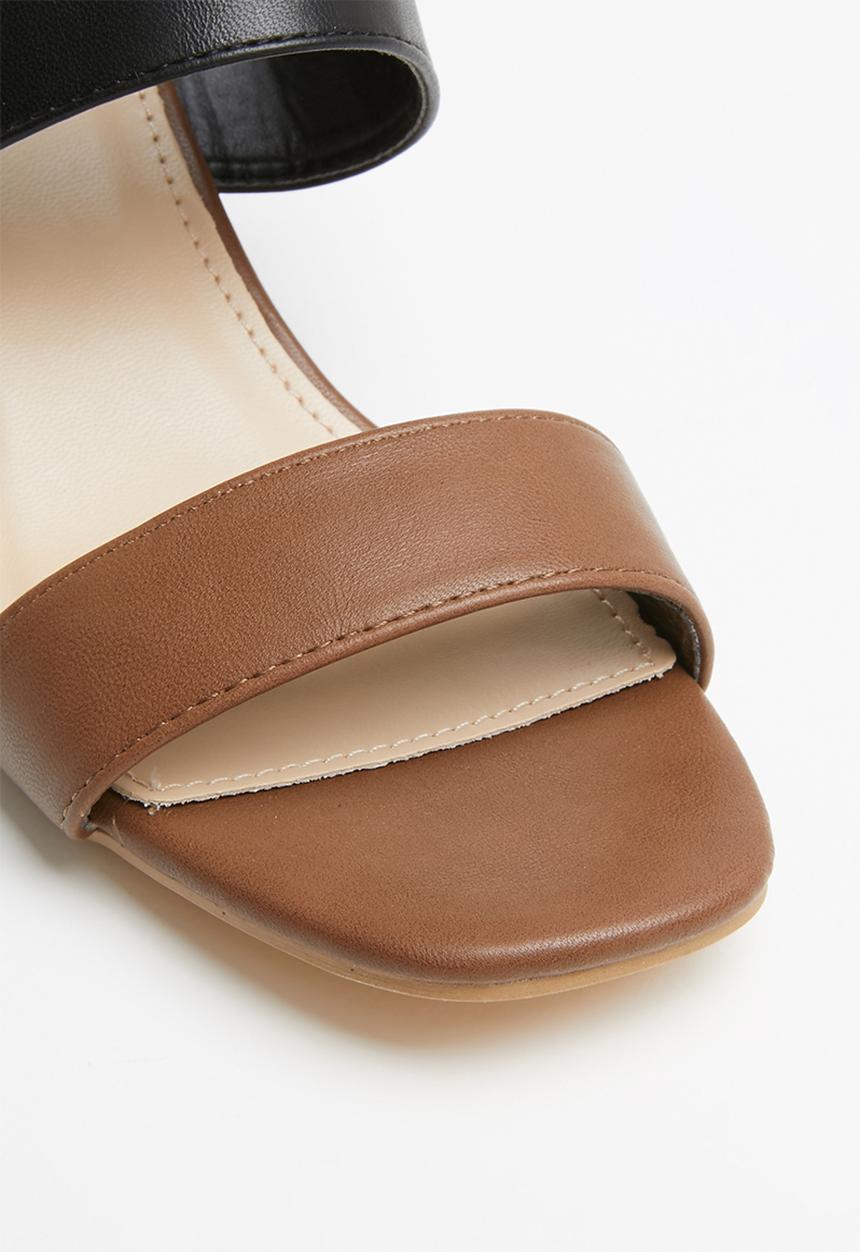 STYLE REPUBLIC - Slingback block heels - brown & black