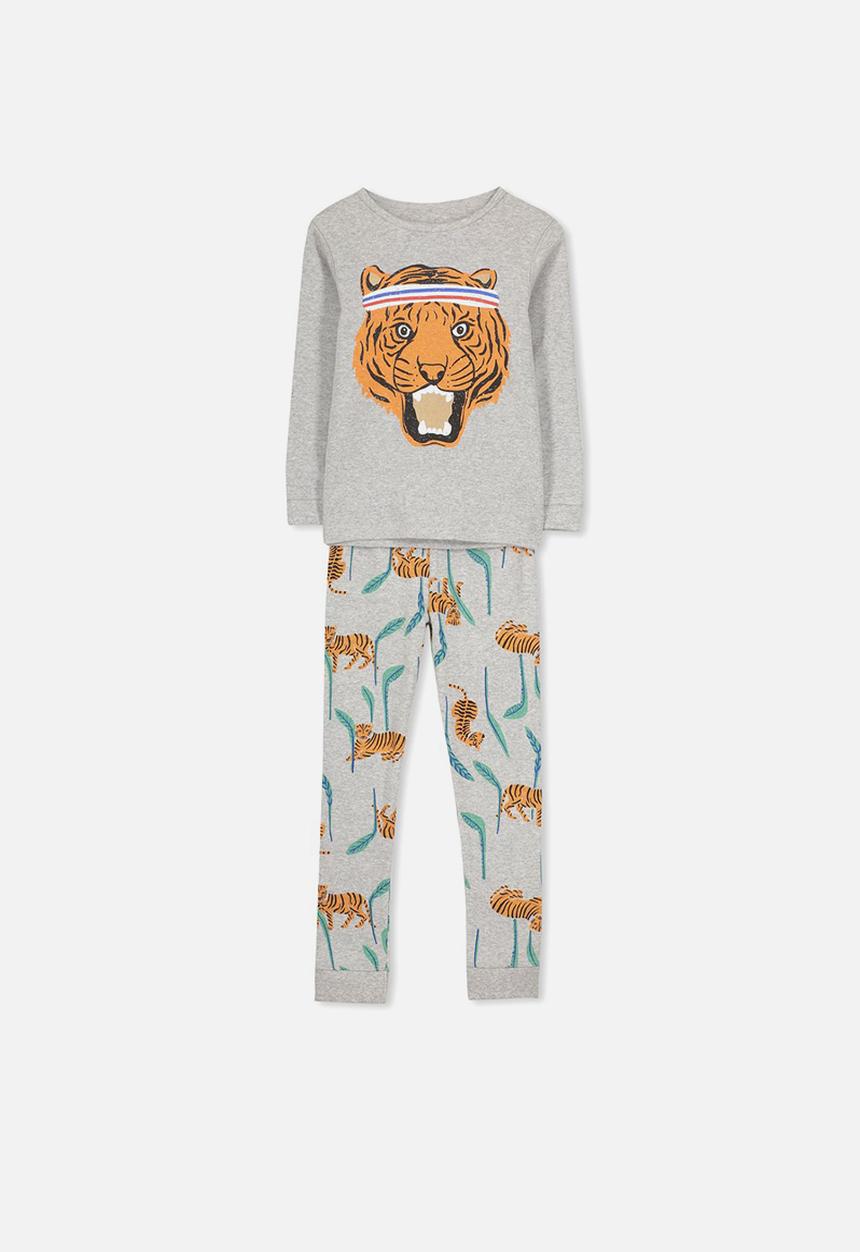 Cotton On - Harry boys long sleeve pyjama set - grey 