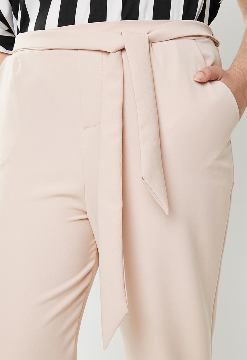 STYLE REPUBLIC PLUS - Self-tie trouser- pale pink