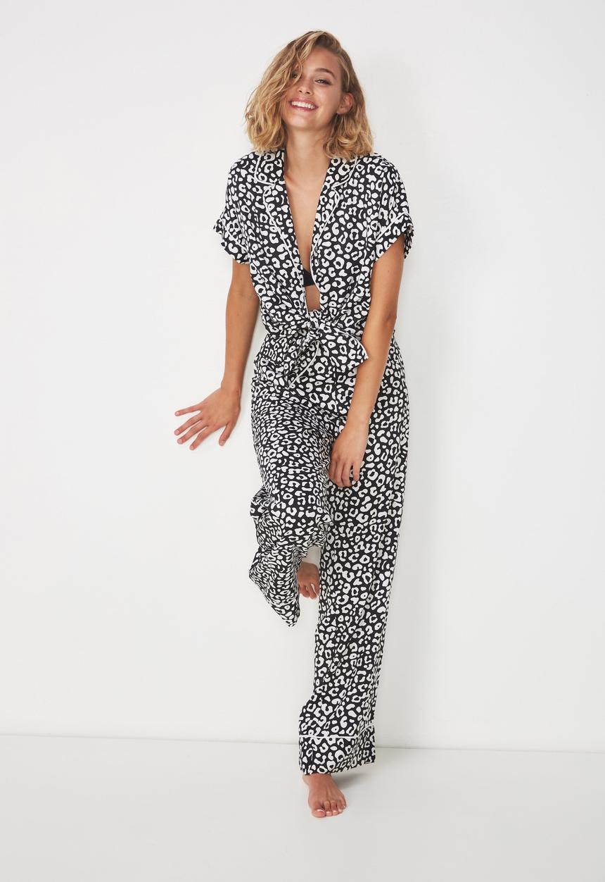 Cotton On - Satin pj pants - black & white