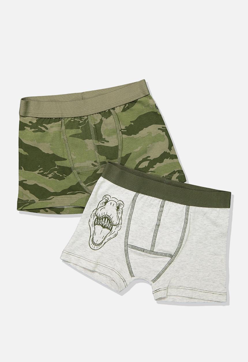 Cotton On - Boys two pack trunk - green & white 