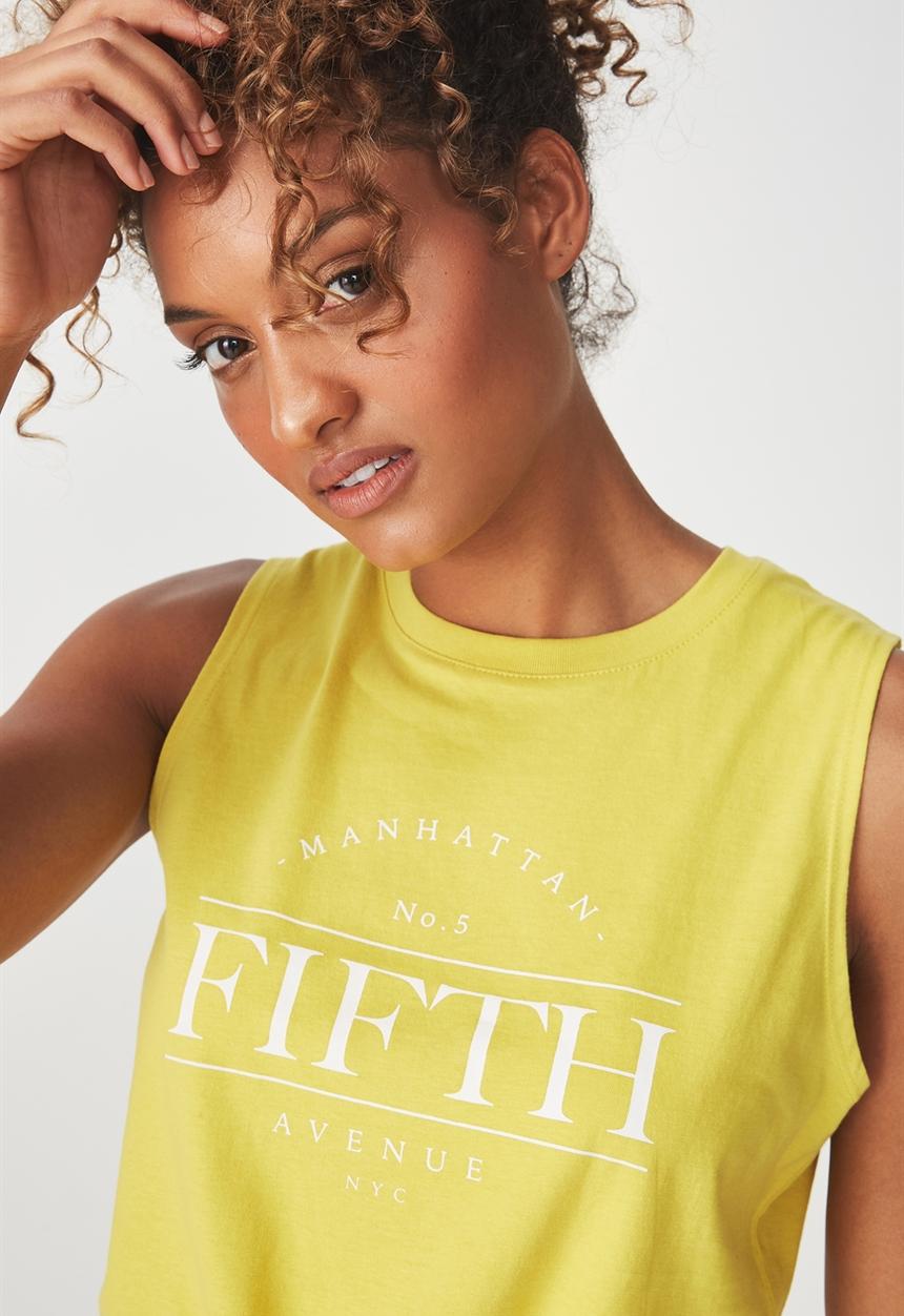 Cotton On - Tbar maeve tie front tank - yellow