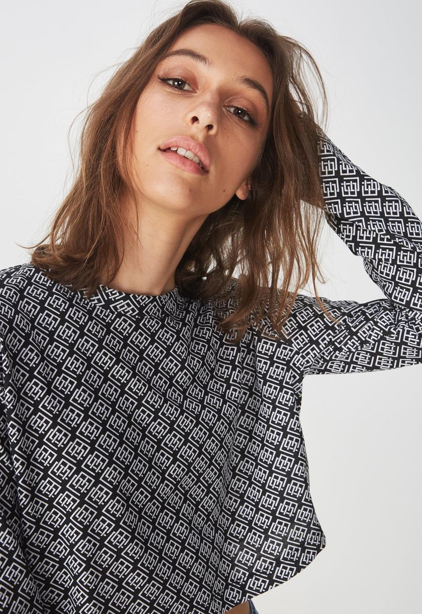 Cotton On - Tbar high graphic cropped tee - black
