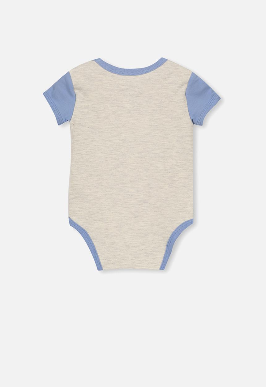 Cotton On - Mini short sleeve bubby-suit - grey & blue 