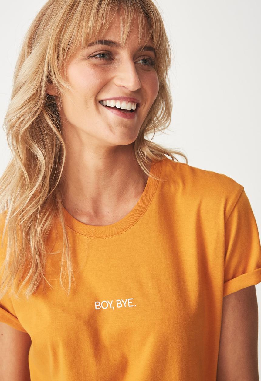 Cotton On - Tbar fox boy bye tee - orange