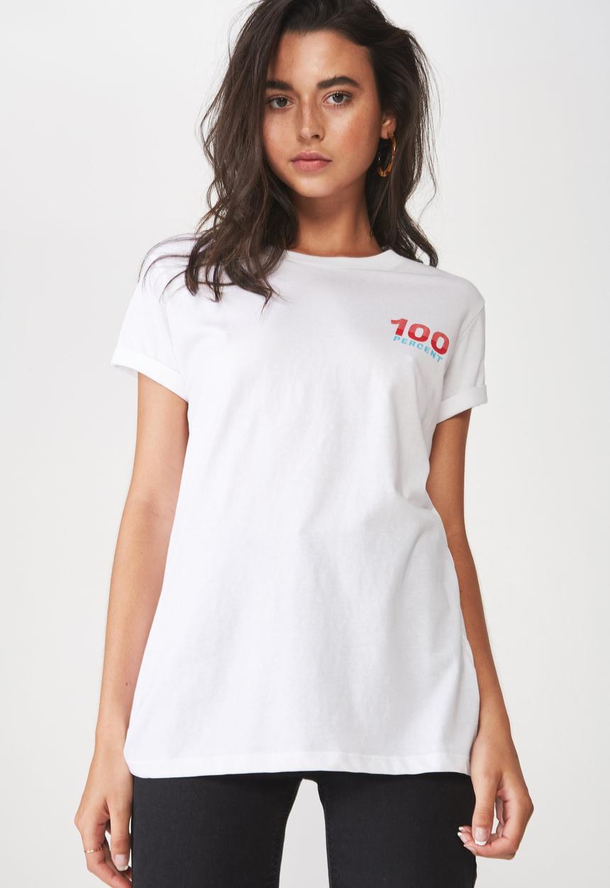 Cotton On - Tbar fox 100 percent T-shirt - white