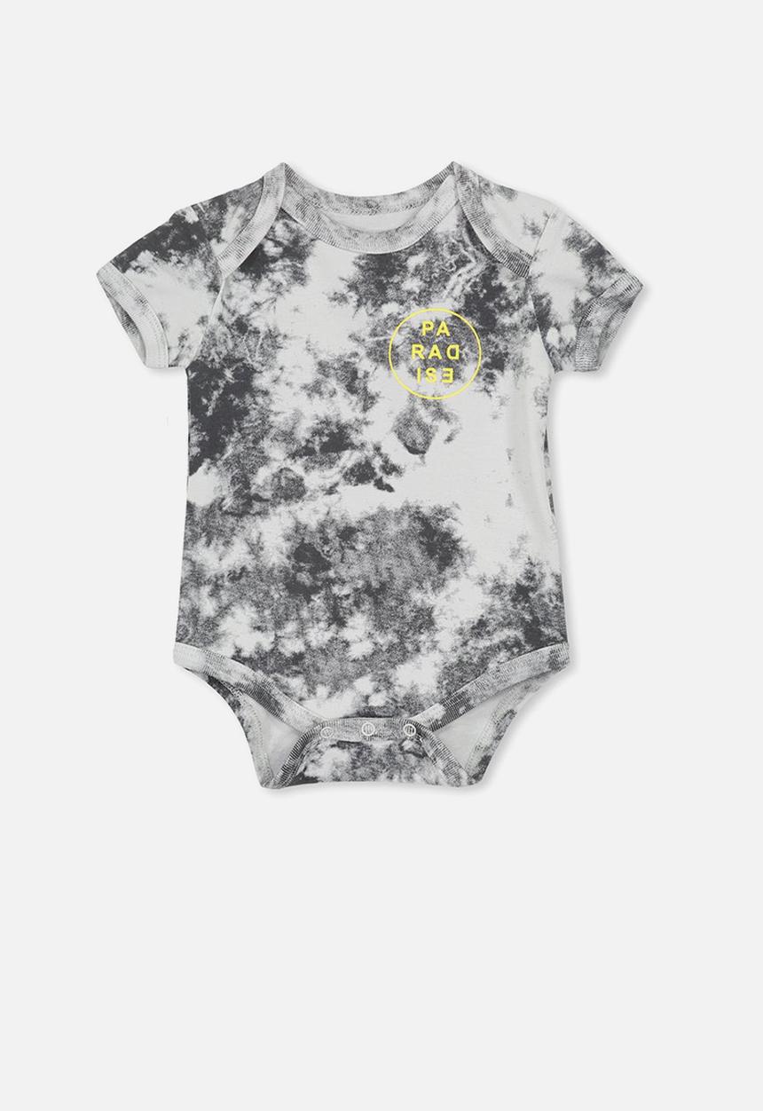 Cotton On - Mini short sleeve bubby-suit - white & black 