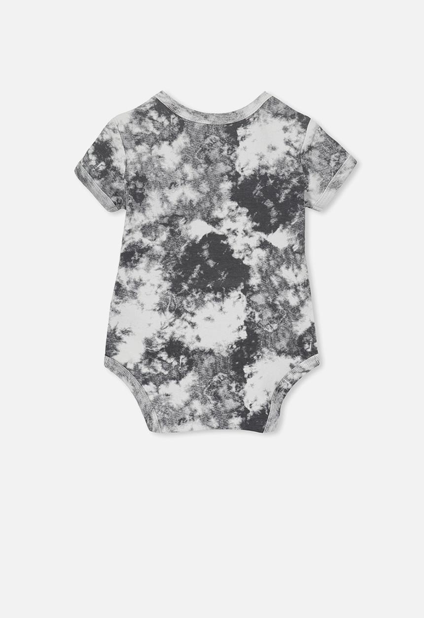 Cotton On - Mini short sleeve bubby-suit - white & black 
