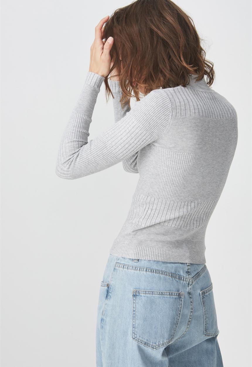 Cotton On - Quinny varigated long sleeve jersey - grey