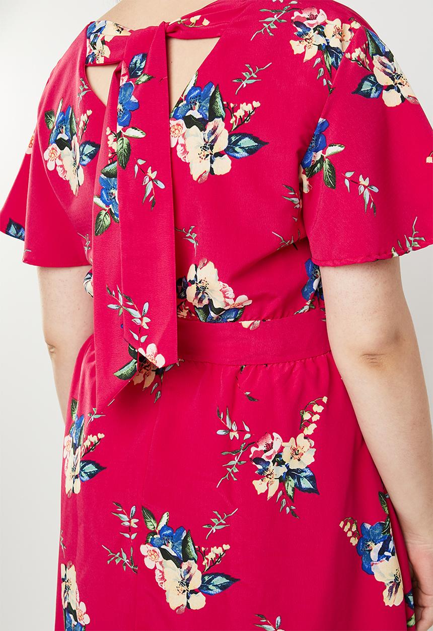 edit Plus - Back detail dress - red