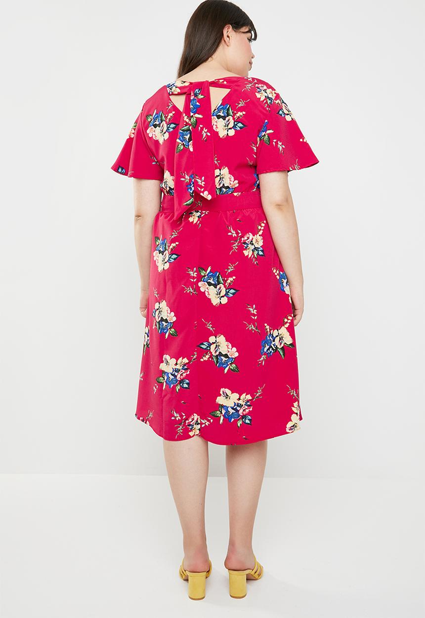 edit Plus - Back detail dress - red