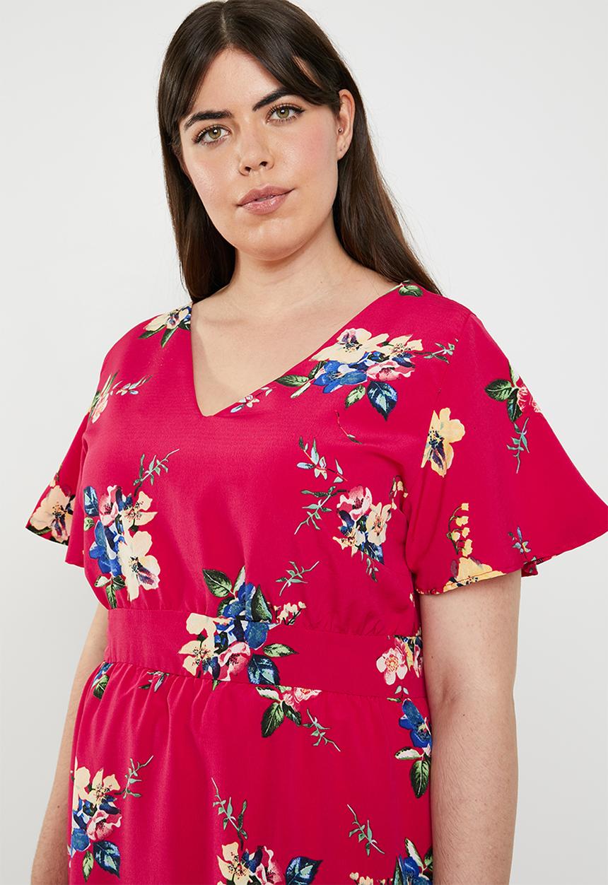 edit Plus - Back detail dress - red